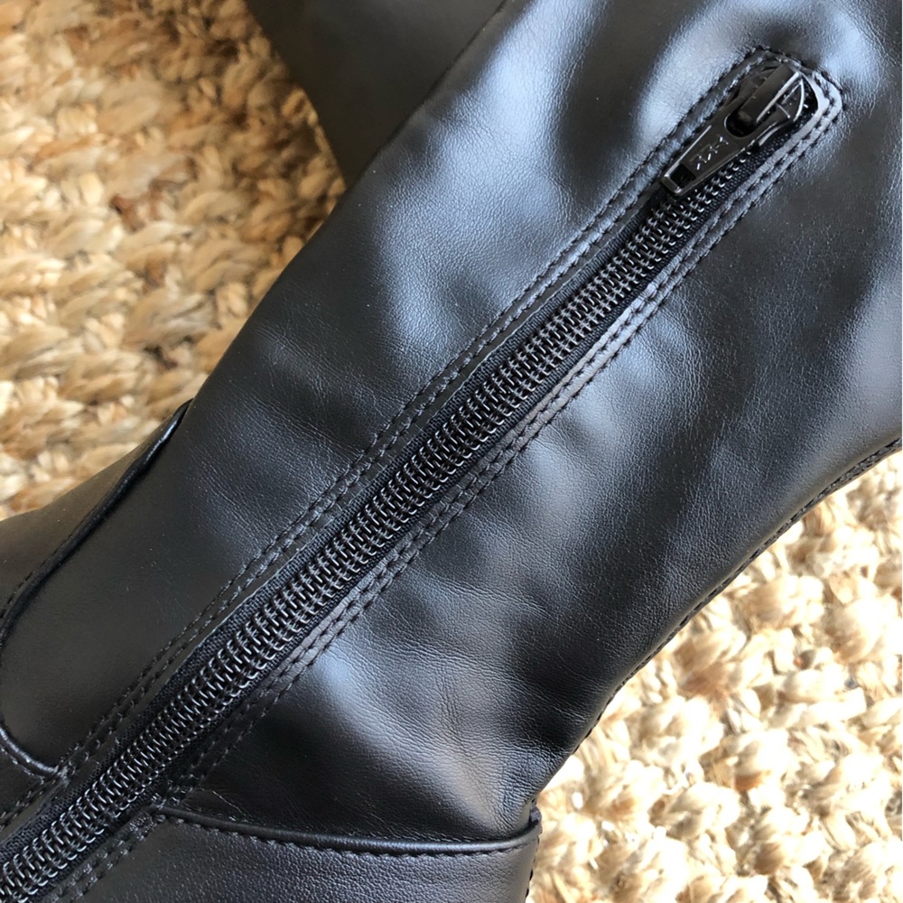 Steve Madden Black Platform Wedge Knee Boots - Picture 13 of 16